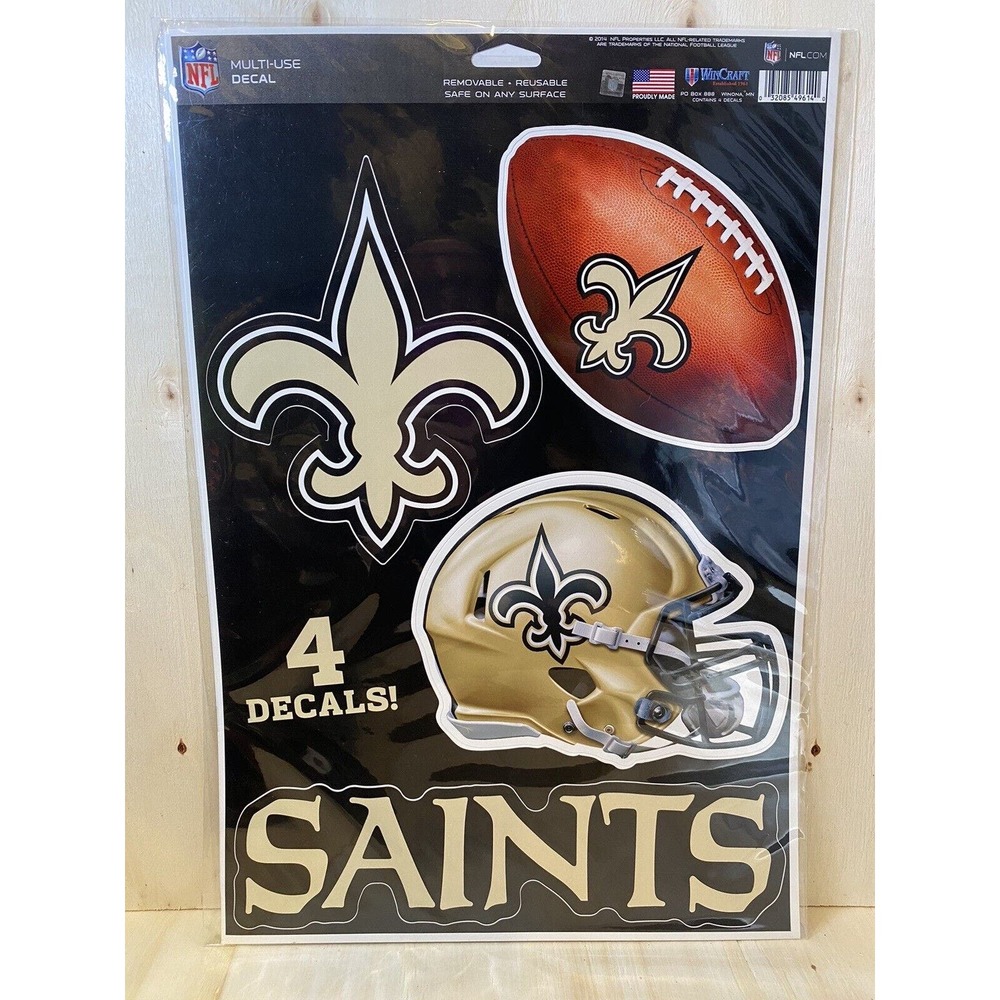 NFL Pick Your Team Decals Stickers 4 Piece Set Football Saints Jets Falcons etc.